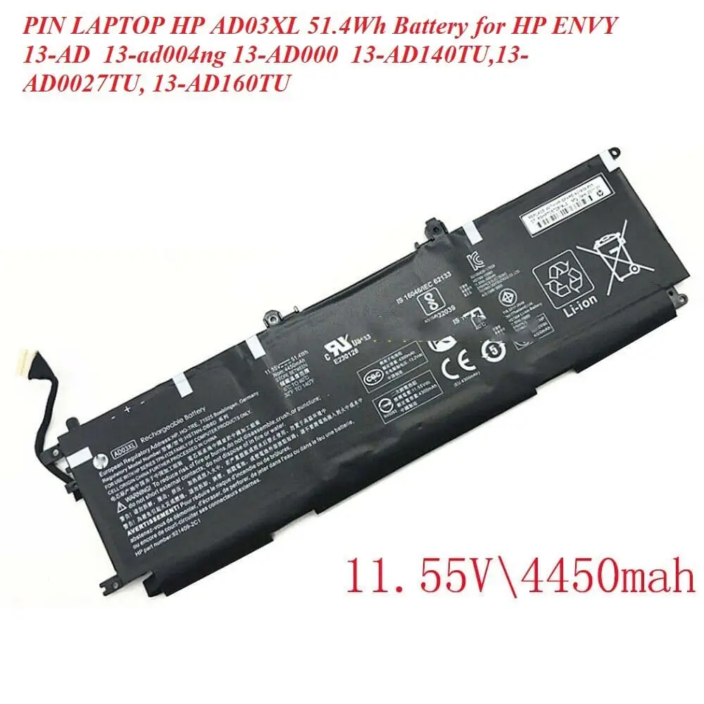 Pin laptop HP Envy 13-AD112TX