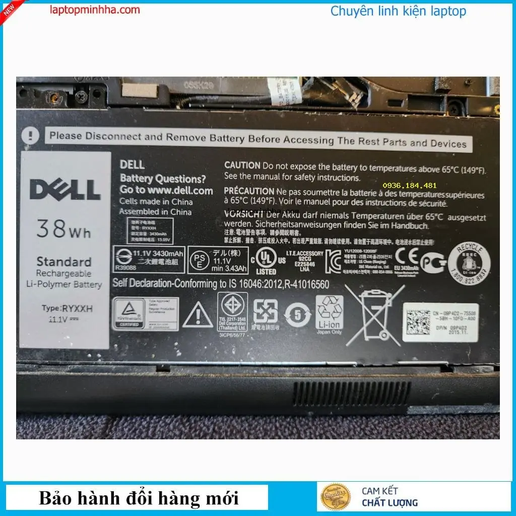 Pin laptop Dell JY8DF