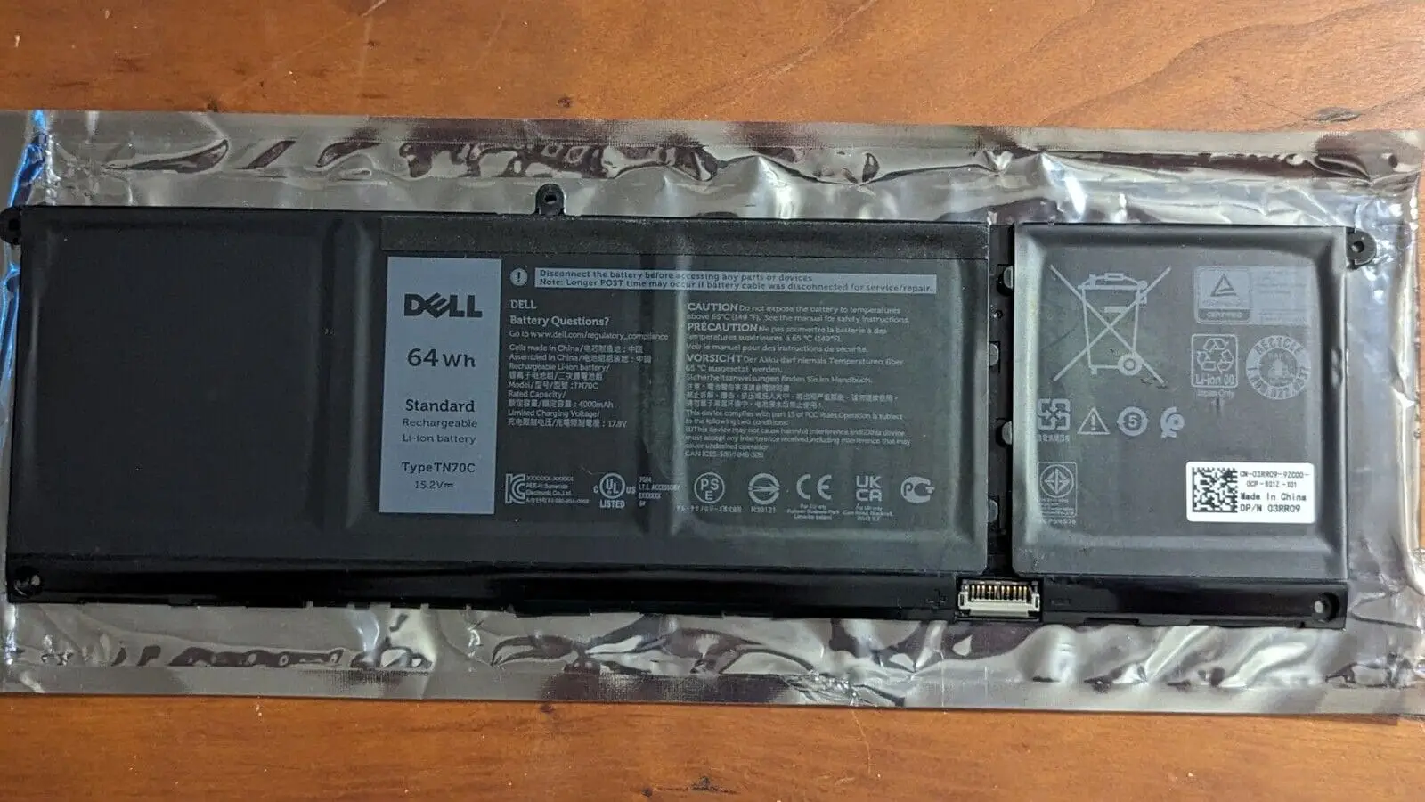 Pin dùng cho laptop Dell N9XX1 64Wh