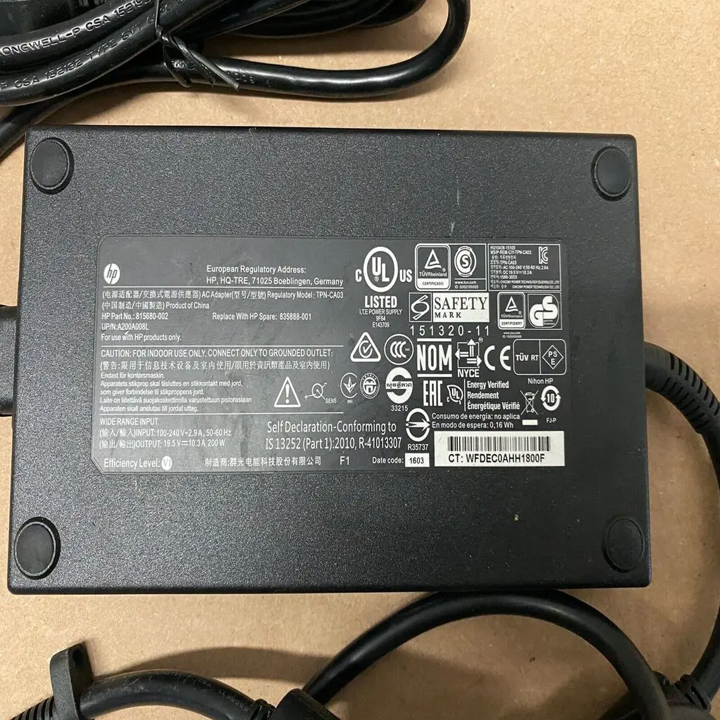 Sạc laptop hp 19.5v 10.3A chân kim nhỏ