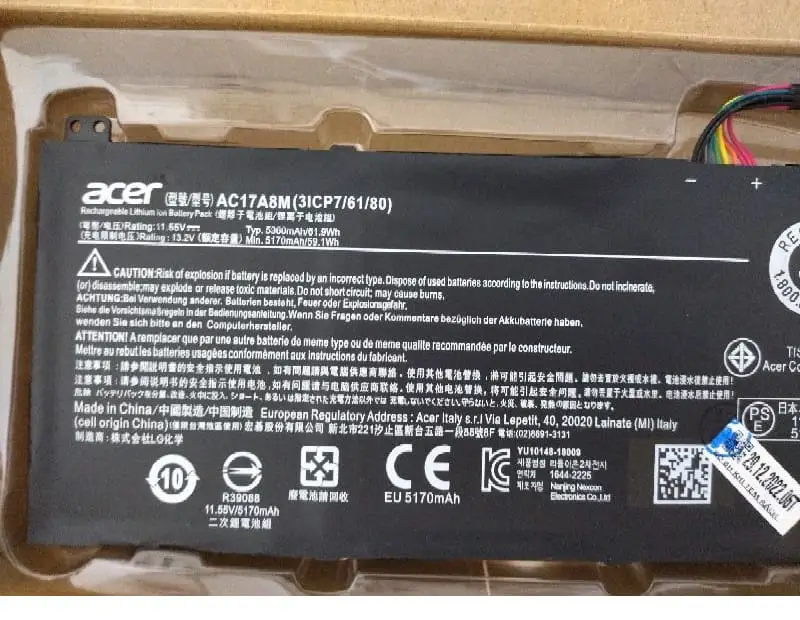 Pin laptop Acer TravelMate X3 X3410