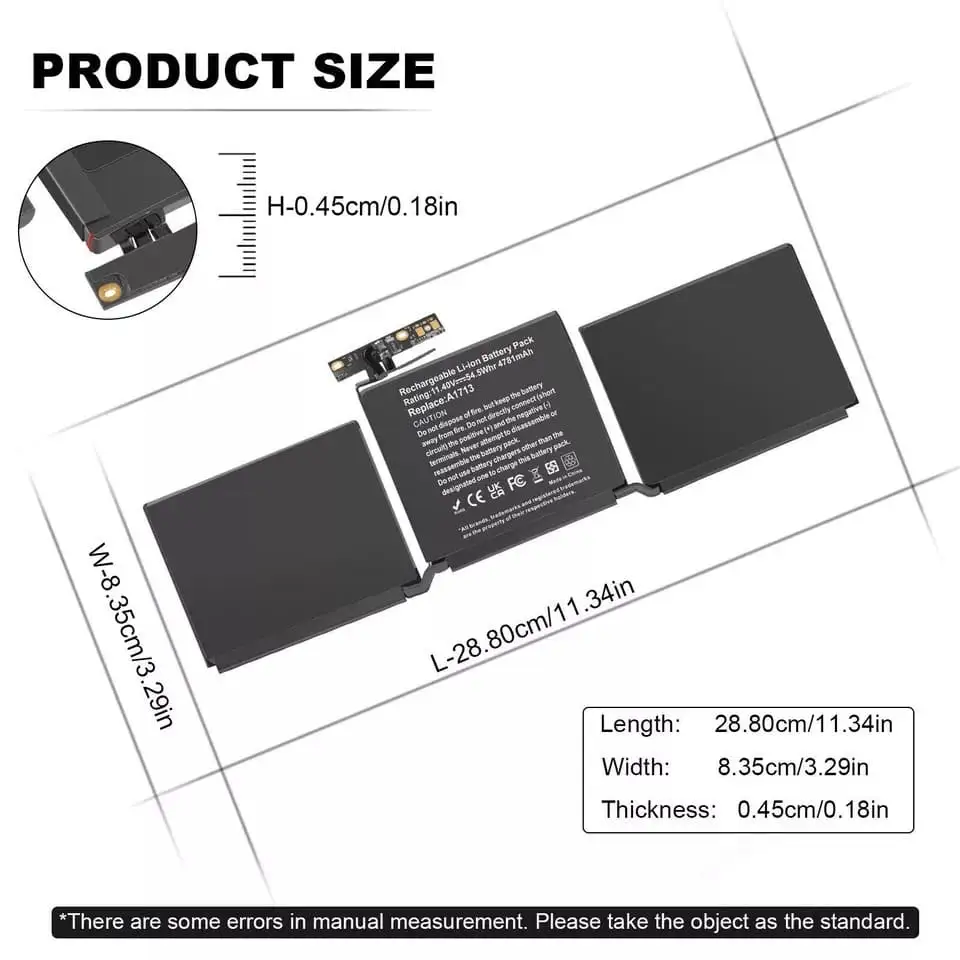 Pin Macbook Pro Core I5 2.3 13 inch A1708 Mid-2017