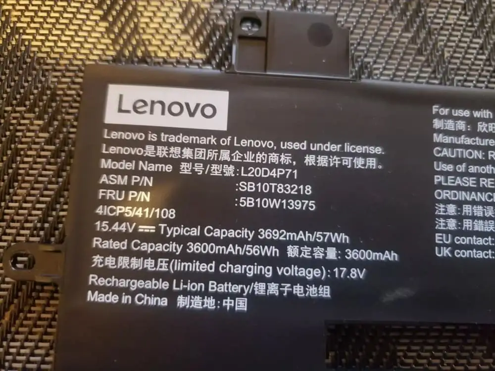 Ảnh pin Lenovo SB10T83218