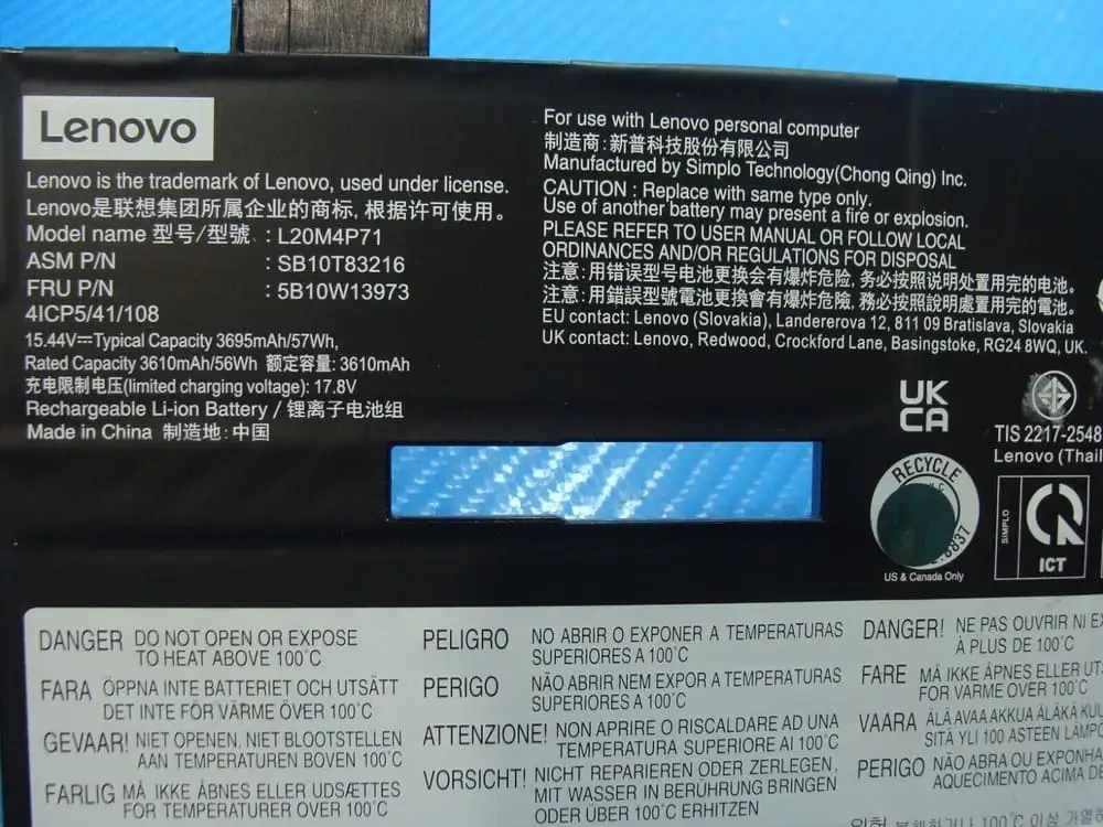 Pin dùng cho laptop Lenovo 20XW0082FR