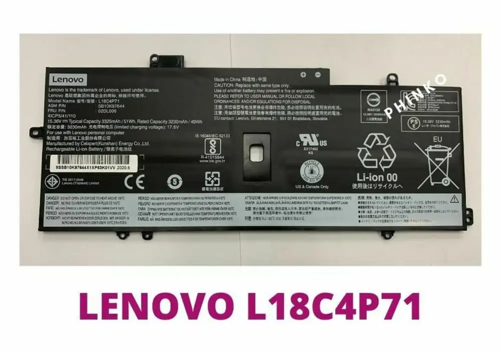 Ảnh pin Lenovo 02DL005