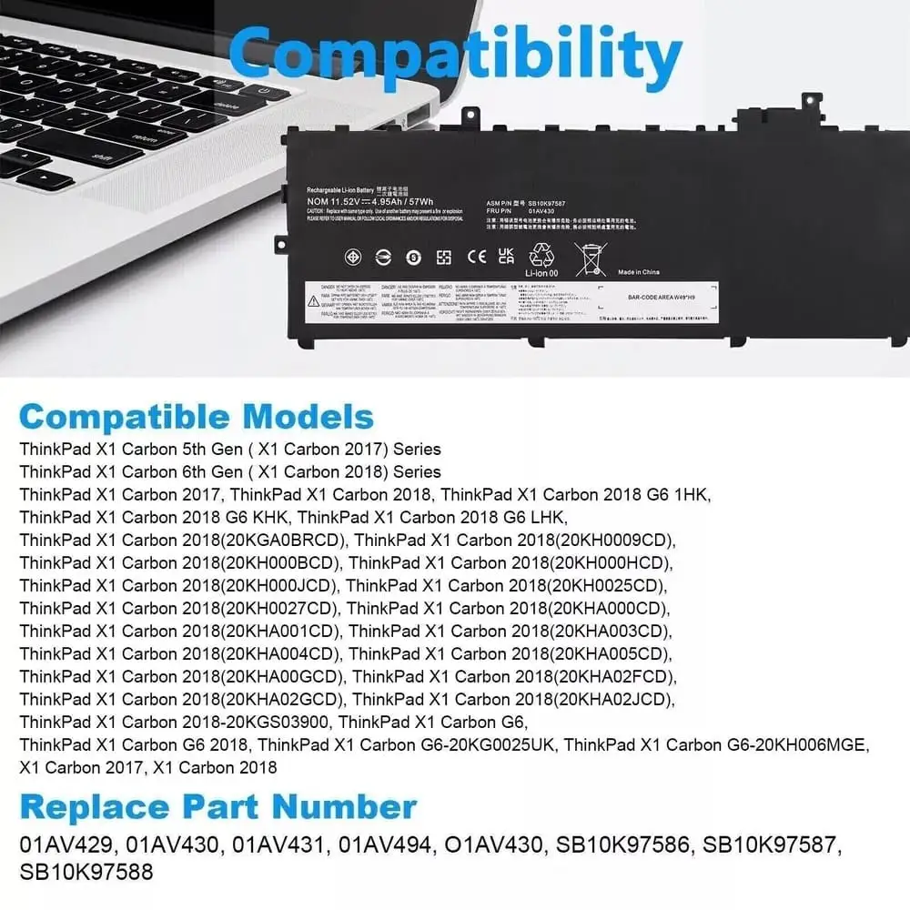 Pin laptop Lenovo ThinkPad X1 Carbon 6th Gen